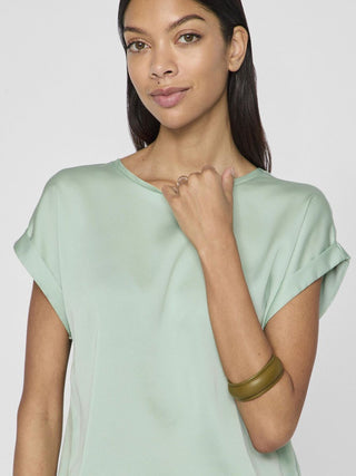 VILA T-SHIRT IN RASO ELLETE DONNA (Silt Green) 14059563 STG