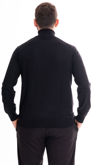 MARKUP MEN'S CASHMERE HIGH NECK SWEATER MK790118 BLACK