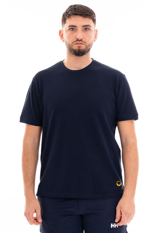 MARKUP CREW NECK HALF SLEEVE T-SHIRT IN THIN PIQUET MK11004 BLUE