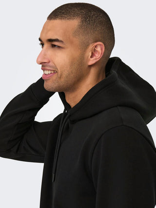 ONLY&amp;SONS CONNOR HOODIE MEN 22029225 BLK