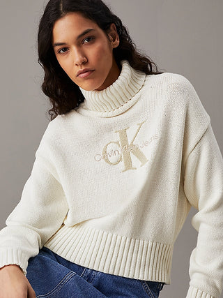 CALVIN KLEIN JEANS CK LOGO CHENILLE SWEATSHIRT WOMEN J224229 YBI