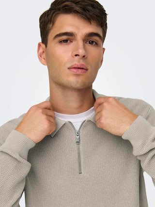 ONLY&amp;SONS MATTEO POLO WITH HALF ZIP MEN 22032257 SVL