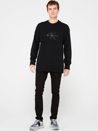 CALVIN KLEIN JEANS CREW NECK CHENILLE SWEATSHIRT MONOLOGO MEN J326887 BEH