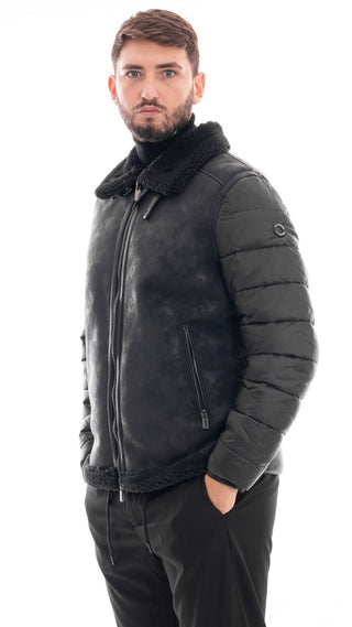 MARKUP MEN'S COMBINED AVIATOR JACKET MK794070 BLACK