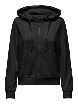 ONLY FELPA BELLA CON ZIP CON CAPPUCCIO DONNA 15318277 BLK