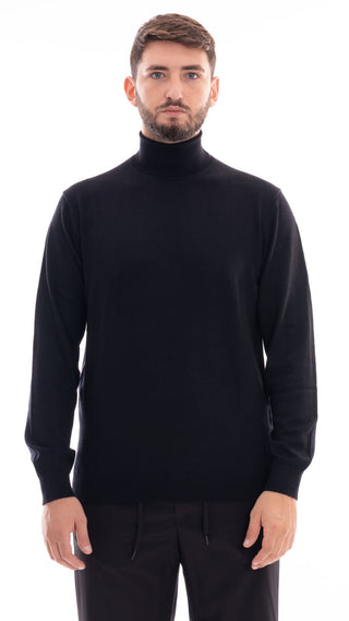 MARKUP MEN'S CASHMERE HIGH NECK SWEATER MK790118 BLACK