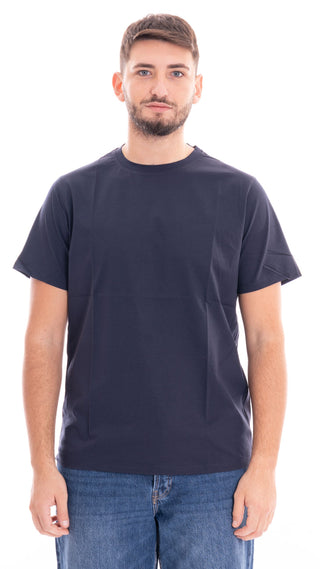 FIFTIETH T-SHIRT BASICA IN FILO DI SCOZIA MOON BLU