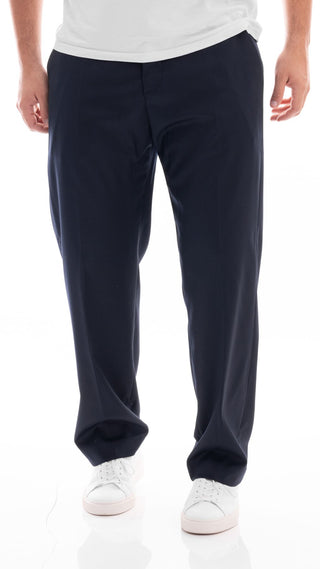 PATRICK&amp;SON COOL WOOL TROUSERS WIDE BOTTOM MARIOTTO 24 BLUE