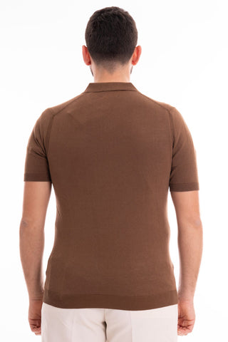 MARKUP SHORT SLEEVE DERBY POLO SHIRT IN DYED LINEN MK690016 TBC