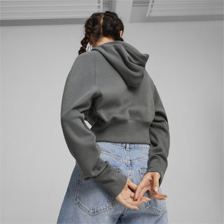 PUMA SWEATSHIRT CLASSICS RELAXED CROPPED HOODIE WOMEN 624273 80