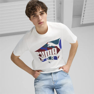 PUMA GRAPHICS CREW NECK T-SHIRT WITH LOGO MEN 683207 02