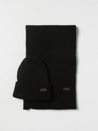 BARBOUR HAT + SCARF SET MGS0019 BK11