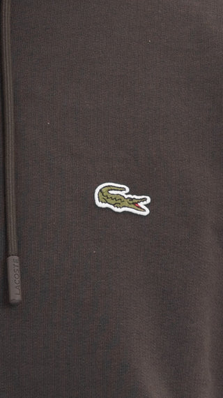 LACOSTE FELPA CON ZIP E CAPPUCCIO LOGO PICCOLO SH9626 L7A