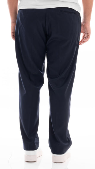 PATRICK&amp;SON COOL WOOL TROUSERS WIDE BOTTOM MARIOTTO 24 BLUE