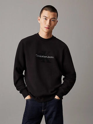 CALVIN KLEIN JEANS CREW NECK CHENILLE SWEATSHIRT MONOLOGO MEN J326144 BEH