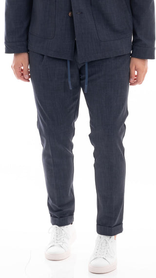 PATRICK&SON PANTALACCIO  UOMO PUNTO MILANO DELAVE' FELPIE BLU