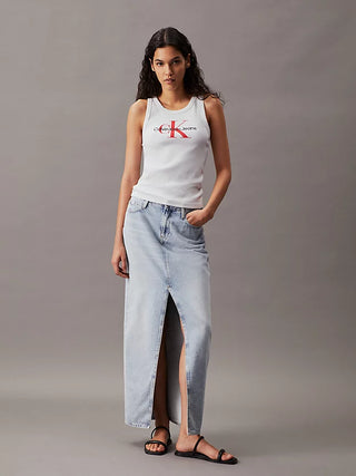 CALVIN KLEIN JEANS TOP ARCHIVAL MONOLOGO RIB TANK DONNA J223160 YAF