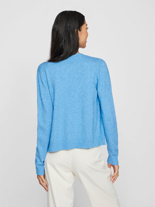 VILA CARDIGAN RIL GIROCOLLO DONNA (BISSFUL BLUE) 14060800 BLB