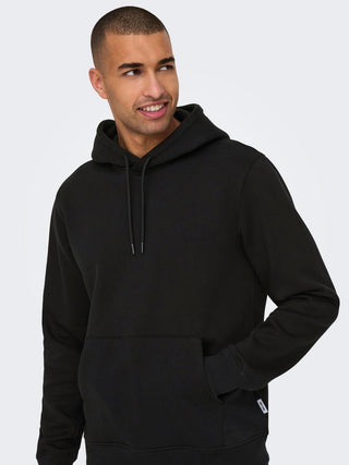 ONLY&amp;SONS CONNOR HOODIE MEN 22029225 BLK