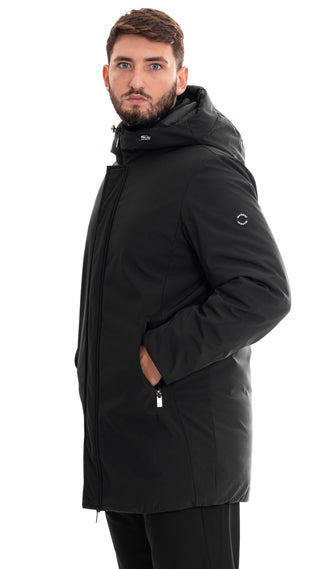 MARKUP LONG PARKA IN TECHNICAL FABRIC MEN MK24007 BLACK