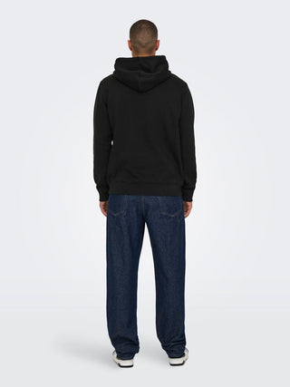 ONLY&amp;SONS CONNOR HOODIE MEN 22029225 BLK