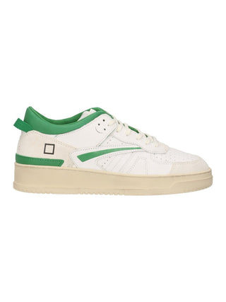 DATE MEN'S TOURNAMENT LEATHER WHITE-GREEN SNEAKER M401-TO-LE-WG