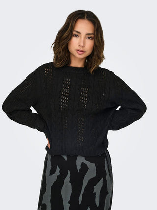 ONLY RUBINA CREW NECK SWEATER WOMEN 15317515 BLK