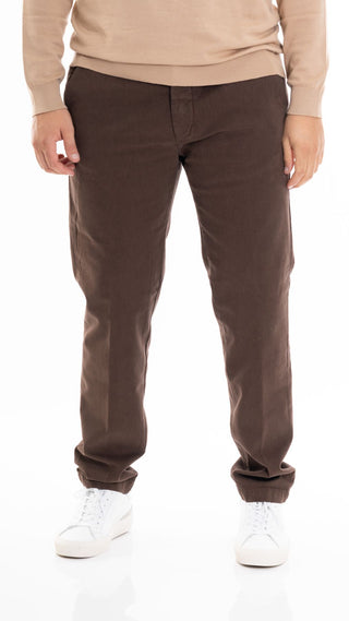 HYPS PANTALONE UOMO FIORENTINO IN COTONE ARMATURATO FIORENTINO Y23 MOR