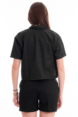 DICKIES WOMEN'S WORK CROPPED SHORT SLEEVES SHIRT DK0A4YSXBLK1