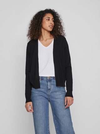 VILA CARDIGAN RIL GIROCOLLO DONNA 14060800 BLK