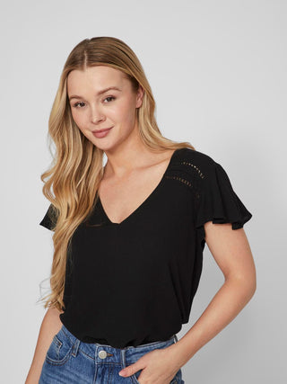 VILA T-SHIRT MESA MEZZA MANICA DONNA 14089243 BLK