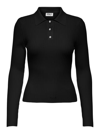 ONLY POLO ELISA MANICA LUNGA DONNA 15355354 BLK