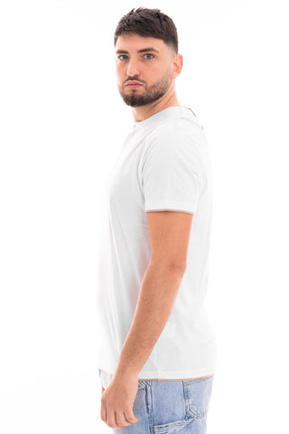 MARKUP T-SHIRT SERAFINOMEZZA JERSEY SLEEVES WITH CONTRASTS MK691019 BNA