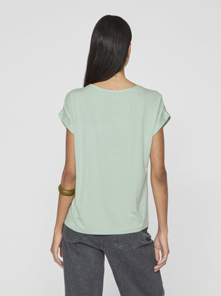 VILA T-SHIRT IN RASO ELLETE DONNA (Silt Green) 14059563 STG