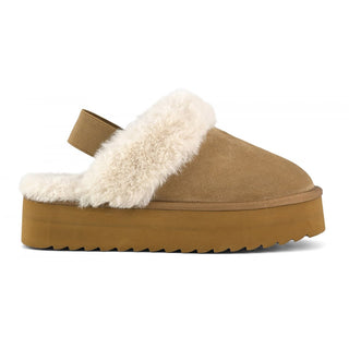 COLORS OF CALIFORNIA W PLATFORM SLIPPER IN SUEDE CON CHIUSURA A CINTURINO DONNA YWPLA07 TAN