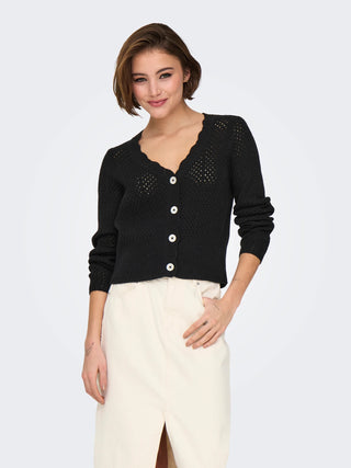 ONLY CARDIGAN ROSELIA CON BOTTONI TRAFORATO DONNA 15314647 BLK