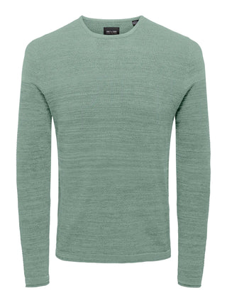 ONLY&SONS PANTER MAGLIONE IN COTONE REGULAR UOMO (col:iceber green) 22016980 IBG