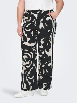 ONLY CARMAKOMA PANTALONE NICON DONNA ( Black ABSTRACT GRAPHIC) 15343698 BLK