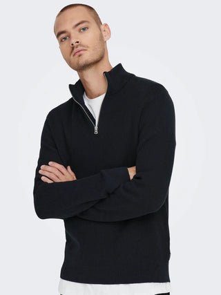 ONLY&SONS MAGLIONE SPHIL CON ZIP UOMO ( DARK NAVY) 22023210 DKN