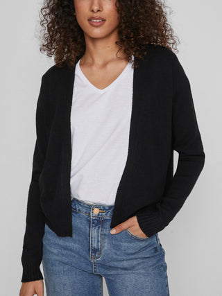 VILA CARDIGAN RIL GIROCOLLO DONNA 14060800 BLK