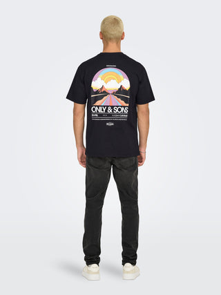 ONLY&SONS T-SHIRT KAZBAH CON STAMPA UOMO 22033751 BLK