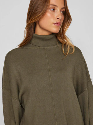 VILA OSTRIA HIGH NECK LONG SLEEVE SWEATER (DUSTY OLIVE) 14096999 DOE