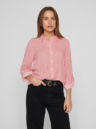 VILA CAMICIA ROSA MANICA MUNGA DONNA (Cloud Dancer DUBARRY) 14102674 CDD