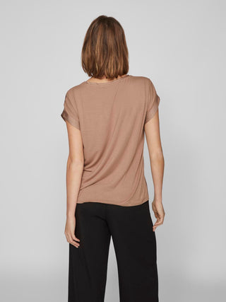 VILA WOMEN'S T-SHIRT ELLETTE NARROW SHOULDER 14059563 RBR