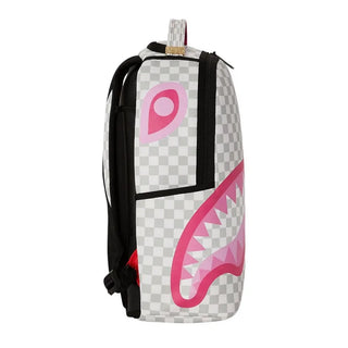 SPRAYGROUND PINK&amp;CREAM CHECK BACKPACK WITH ICONIC LOGO B6435