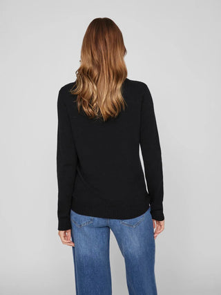 VILA RIL CREW NECK LONG SLEEVE SWEATER WOMEN 14054177 BLK