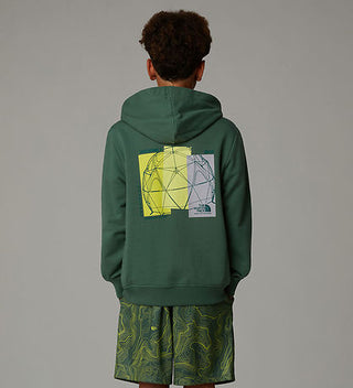 THE NORTH FACE GRAPHIC RELAXED FELPA CON CAPPUCCIO E TASCHE STAMPA SUL RETRO JR NF0A8AXTHCH