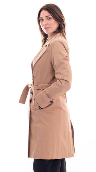 MARKUP DOUBLE BREASTED COTTON TRENCH COAT WOMEN MW764039 CML