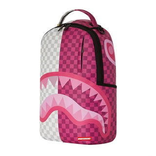 SPRAYGROUND PINK&amp;CREAM CHECK BACKPACK WITH ICONIC LOGO B6435