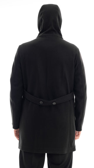 MARKUP LONG PARKA WITH HOOD AND BUTTONS MEN MK794619 BLACK